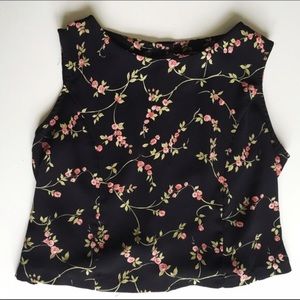 Floral Black Top